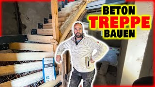 BETONTREPPE SELBER BAUEN  Einschalen bewehren und betonieren  Home Build Solution [upl. by Anividul634]