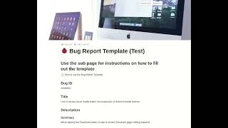 Bug Report template [upl. by Hilario]