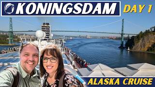 Holland America Koningsdam Alaska Cruise Sail Away from Vancouver VLOG Day 1 [upl. by Ecaj]