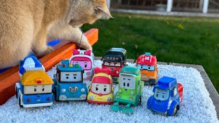 Robocar Poli and friends  Toys Robocar Poli  Mini  Mark  Cleany  Posty  Spooky  Poacher [upl. by Scherman664]