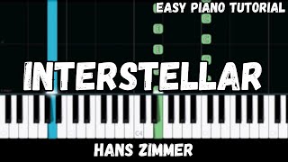 Hans Zimmer  Interstellar Main Theme Easy Piano Tutorial [upl. by Sacrod]