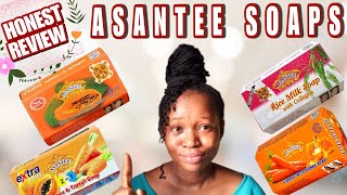 BEST OF ASANTEE SOAPS  ASANTEE PAPAYA amp HONEY  ASANTEE EXTRA WHITE  LASTEST REVIEW skincare [upl. by Arriaet]