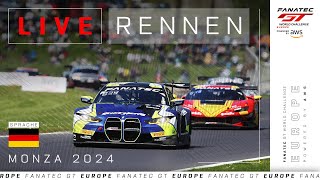 LIVE  Rennen  Monza  Fanatec GT Europe 2024 Deutsche [upl. by Margaretta]