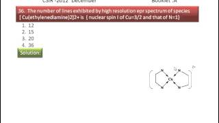 Electron spin resonance spectroscopycsirugcnet chemistry solution for 20122 [upl. by Stagg]