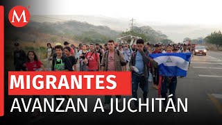 Caravana migrante Éxodo de la Pobreza reanuda su camino en Oaxaca avanzan hacia Juchitán [upl. by Augustine]