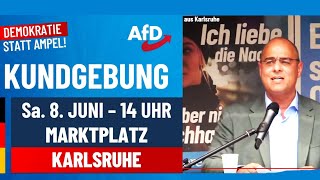 Wahlkampfabschluss zur EUropawahl  Boehringer in Karlsruhe [upl. by Yrallih]