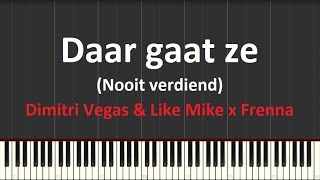 Daar Gaat Ze Nooit Verdiend  Dimitri Vegas amp Like Mike x Frenna Piano tutorial Synthesia [upl. by Ylram]