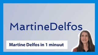 Martine Delfos  Pedagoog in 1 minuut [upl. by Nauqat823]