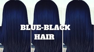 Dying My Hair Black with Blue Undertones NO BLEACH ft Julia Hair [upl. by Aikyn]