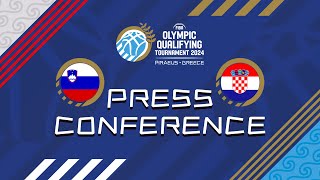 Slovenia v Croatia  Press Conference  FIBA Olympic Qualifying Tournament 2024  Greece [upl. by Zaneski]