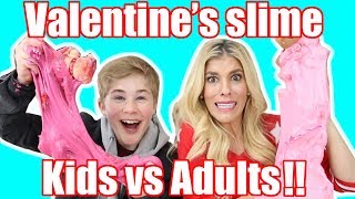 ULTIMATE VALENTINES SLIME KIDS VS ADULTS WITH REBECCA ZAMOLO [upl. by Balcer]