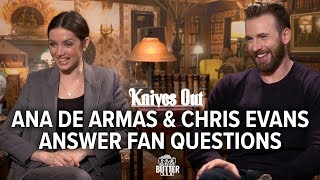 Knives Out Ana de Armas amp Chris Evans Answer Fan Questions  Extra Butter Fun Interview [upl. by Heyde]