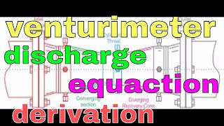 derivation of venturimeter discharge equaction [upl. by Atinev]