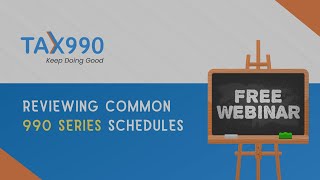 Reviewing Common 990 Series Schedules Full Webinar [upl. by Ninazan]