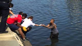 Crazy man on crystal meth trapped in a canal [upl. by Ardnuahs]