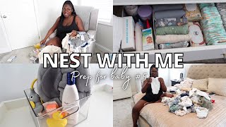 NEST WITH ME  33 WEEKS PREGNANT NEWBORN BATH CADDY BABY LAUNDRY NURSERY ORGANIZATION [upl. by Alyahc]