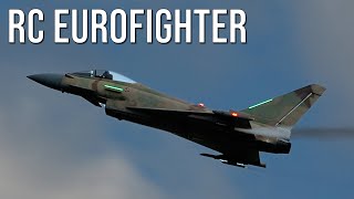 Big RC Jet Eurofighter Typhoon Turbine Powered Flies at Flight Show [upl. by Ahsinrev]