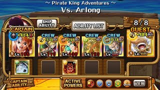 Pirate King Adventures vs Arlong level 100  150 no new batch more than 4 Billion damages OPTC [upl. by Adnana914]