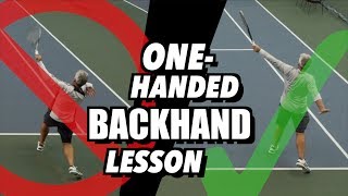 Tennis Lesson One Handed Backhand Technique  Drills and Tips [upl. by Adahs589]