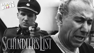 Rabbi Lewartow Escapes Execution  Schindlers List 1993  Screen Bites [upl. by Hsemar]