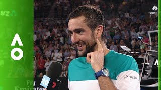 Marin Čilić on court interview SF  Australian Open 2018 [upl. by Elleirbag490]