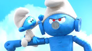 Smurf Robot destroys everything 🤖 • The Smurfs 3D • Cartoons For Kids [upl. by Oiligriv]