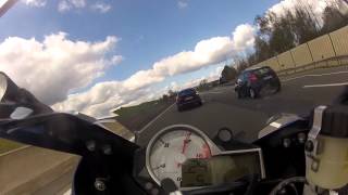 S1000RR 2015 Race start 0  300 Kmh in 15sec and top speed run on german Autobahn [upl. by Hibben]