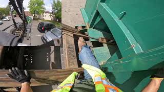 Switching Dumpsters at a Complex Roll Off Work Peterbilt Truck [upl. by Helbona982]