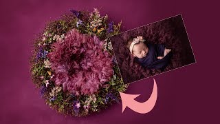 Photoshop NEWBORN digital BACKDROP TUTORIAL  Newborn Photography Setup Ideas [upl. by Anihsak600]