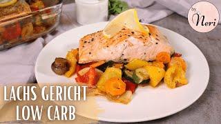 Lachs mit Ofengemüse  Low Carb  super lecker und sehr gesund  byNeri [upl. by Marcella]