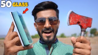 Can 50 Tempered Glass Stop Axe  क्या मोबाइल कुल्हाड़ी के वार से बचेगा   Shocking Result [upl. by Nnaul]