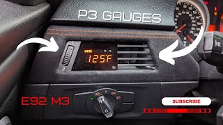 The coolest E92 M3 Interior Mod P3 Gauges V3 OBD2 Gauge Water Temp Boost and more [upl. by Enined]