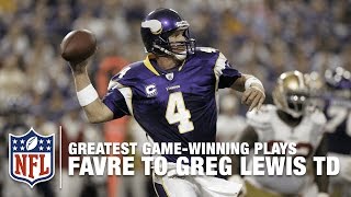 2009 Brett Favre To Greg Lewis Back of the End Zone GameWinning TD  Vikings vs 49ers  NFL [upl. by Mathe]