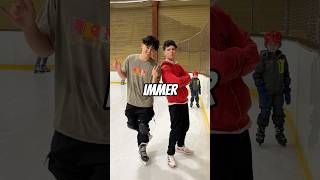 SO BREMST MAN BEIM EISLAUFEN⛸️🏒Wer muss umbedingt bremsen lernen😂 kaishorts eislaufen [upl. by Amoritta]