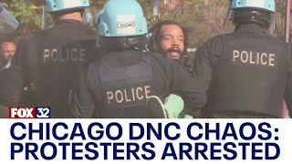 Chicago DNC protest Police make arrests after United Center security fence breached [upl. by Moriarty]