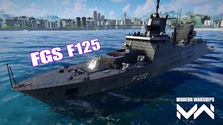 new Frigate FGS F125 gameplay Alpha Test  Modern Warships [upl. by Ennairam865]