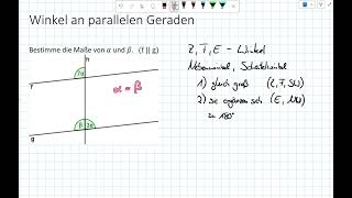 Parallelen  Winkel berechnen 7I27II2 [upl. by Ardnwahs]