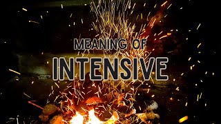 What is the meaning of Intensive [upl. by Aicala]