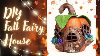 Fall Fairy Garden House Tutorial  Polymer Clay Pumpkin Fairy House [upl. by Mizuki]