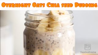 Weight loss BreakfastOvernight Oats  Oats and Chia seeds Pudding [upl. by Yojal364]