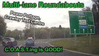 Multilane Spiral Roundabouts which lane to use  Pease Pottage Crawley Test Centre [upl. by Anoo624]