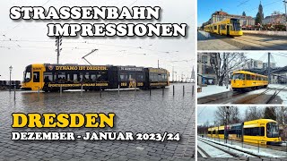 Straßenbahn Dresden  Straßenbahn Impressionen  DezemberJanuar 202324 [upl. by Flem]