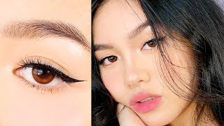 MUSTKNOW TIPS WINGED EYELINER HOODED ASIAN EYES TUTORIAL ♡ Jessica Vu [upl. by Ennairrac844]