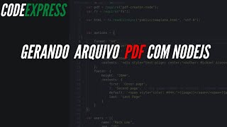 Gerando arquivo PDF com NodeJS  CodeEx 01 [upl. by Ysnap20]