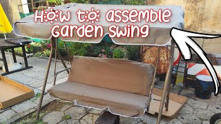 Garden swing assembly Patio swing installation [upl. by Naashom]