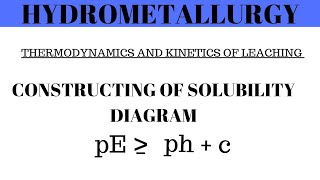 Hydrometallurgy  Thermodynamics and kinetics of Leaching  Construction of Stability Diagrams [upl. by Natty467]