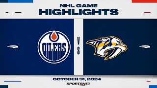 NHL Highlights  Oilers vs Predators  October 31 2024 [upl. by Adam77]