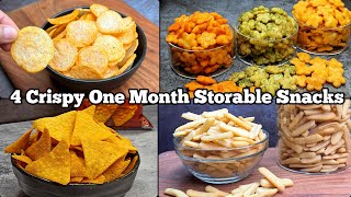 4 Homemade Snacks Recipe  1Month Storage Easy Crispy Tea Time Snacks [upl. by Henriha]