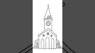 Church drawing song drawing church churchdrawimg drawingtutorial [upl. by Atiuqin117]