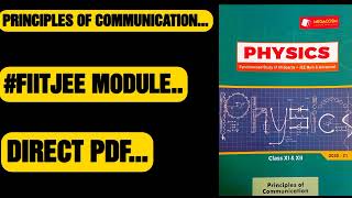 PRINCIPLES OF COMMUNICATION Module FIITJEE MATERIAL [upl. by Ijnek649]